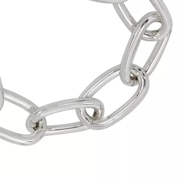 Robert Lee Morris Soho Silver Textured Chain Link Bracelet - Picture 4 of 10